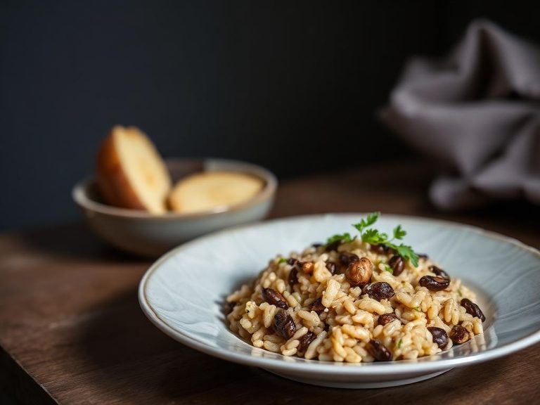 Maitake and barley risotto