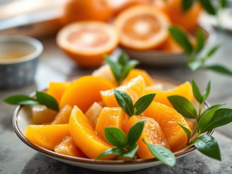Mandarin orange segments in fruit salad