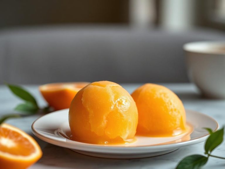 Mandarin sorbet or ice cream