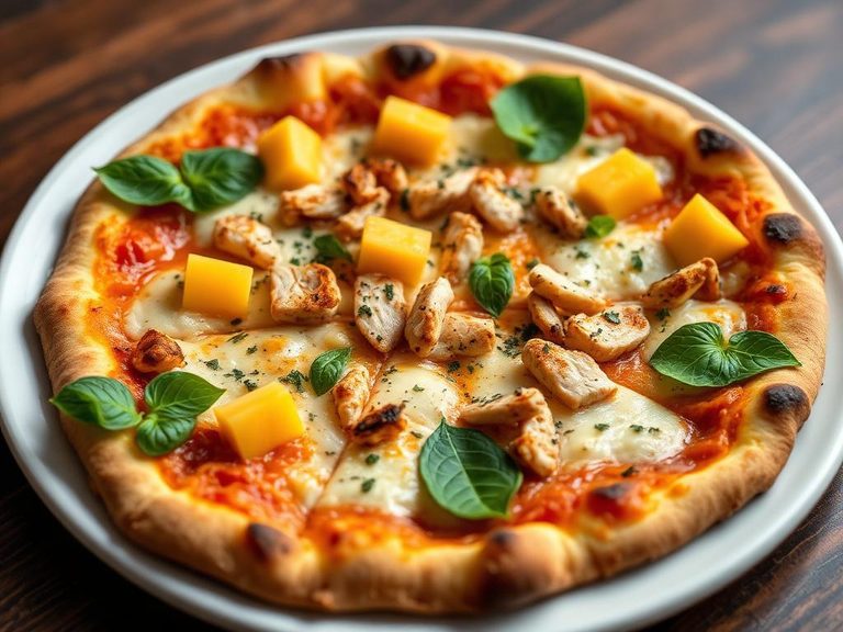 Mango and Chicken Pizza