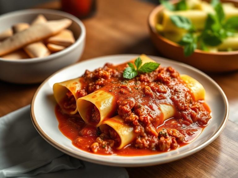 Manicotti with Meat Sauce