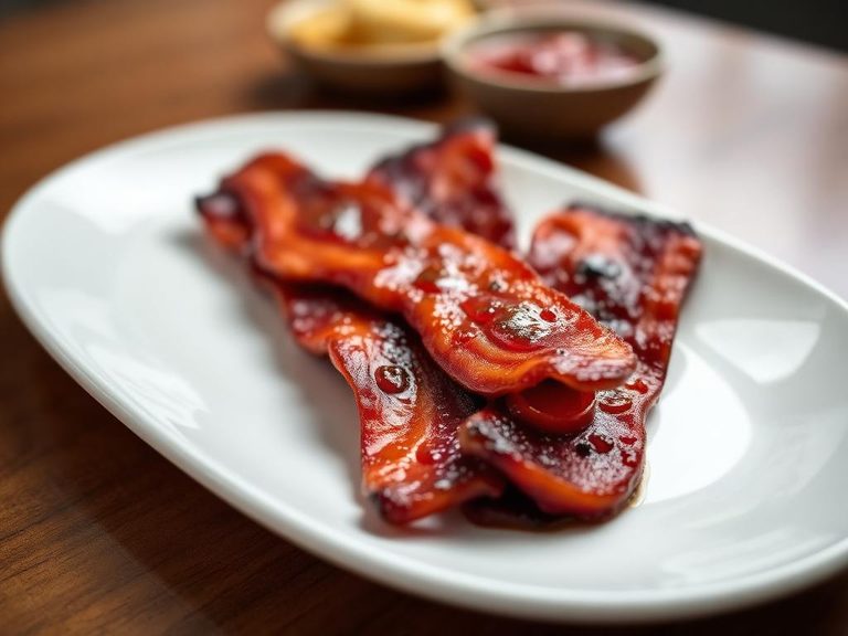 Maple-glazed bacon