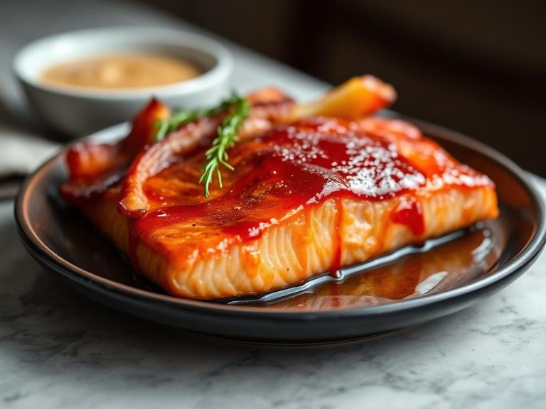 Maple Glazed Salmon or Bacon
