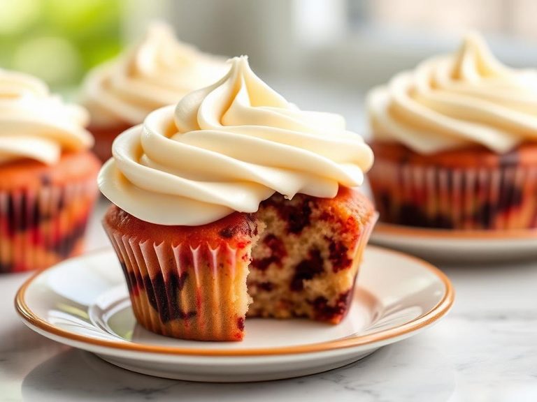 Marble Cupcakes with Vanilla Frosting