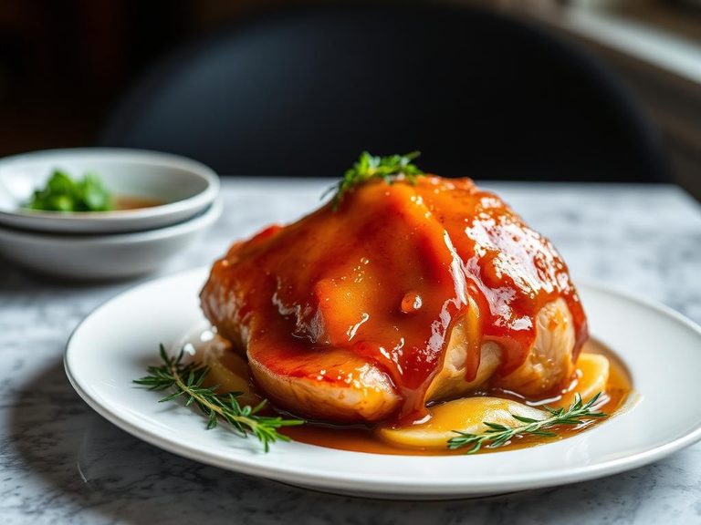 Marmalade-glazed ham or chicken