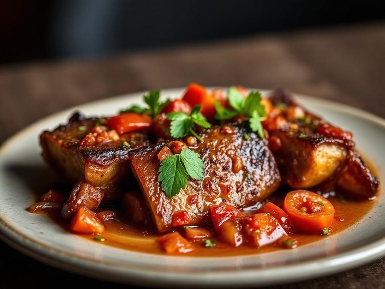 Marron en Salsa (Braised Brain in Sauce)