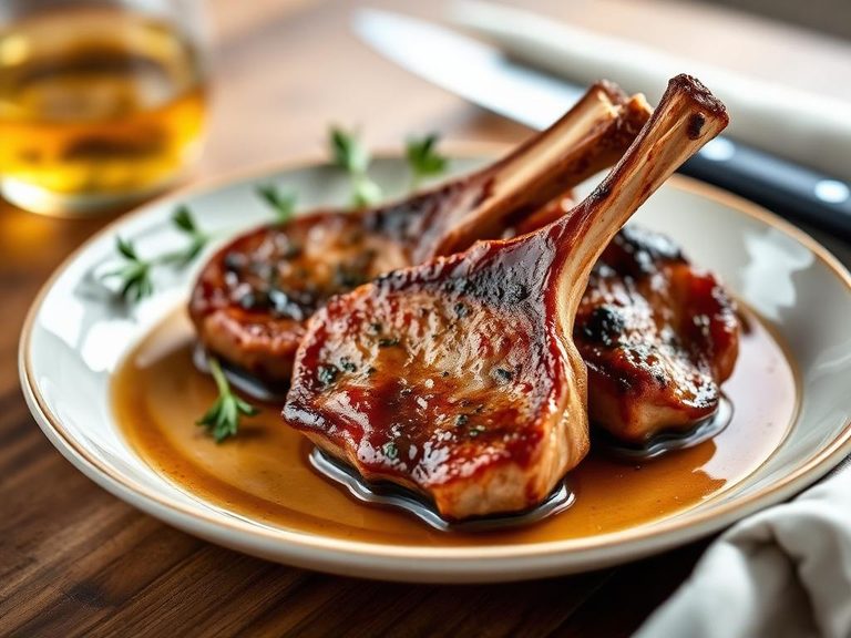 Marsala-glazed veal chops
