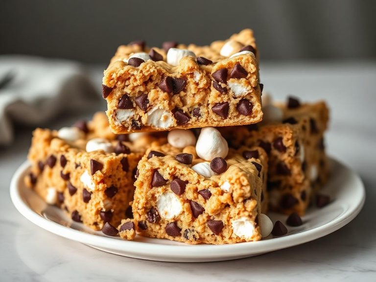 Marshmallow Chocolate Chip Cereal Bars