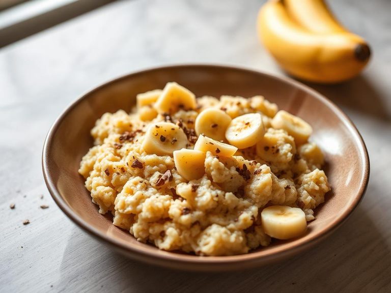 Mashed banana and oatmeal