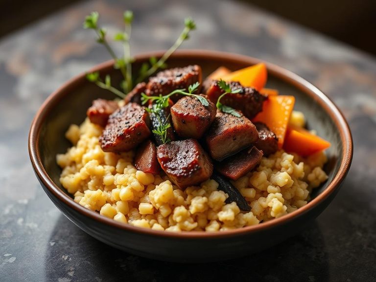 Mashed Lamb and Root Vegetable Bowl