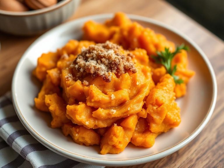 Mashed sweet potatoes with brown sugar