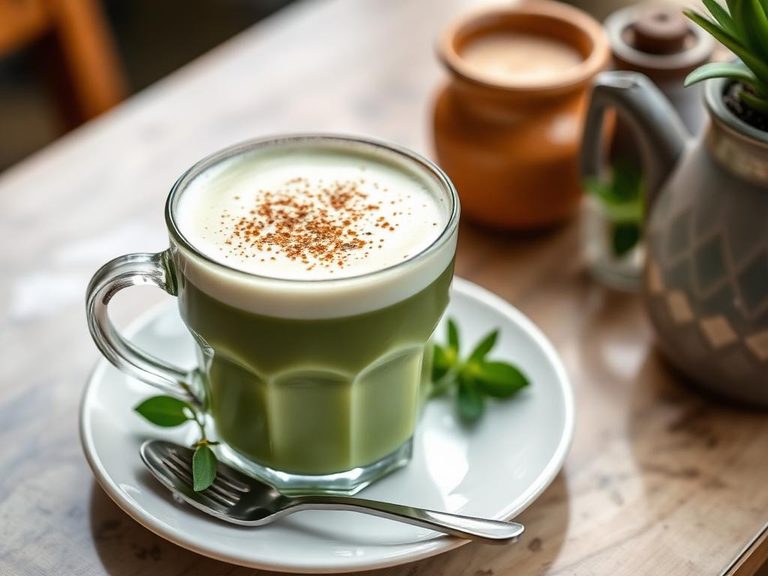 Matcha latte (cold)