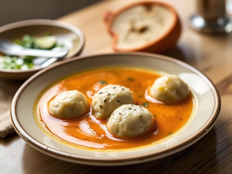 Matzo ball soup with dumplings