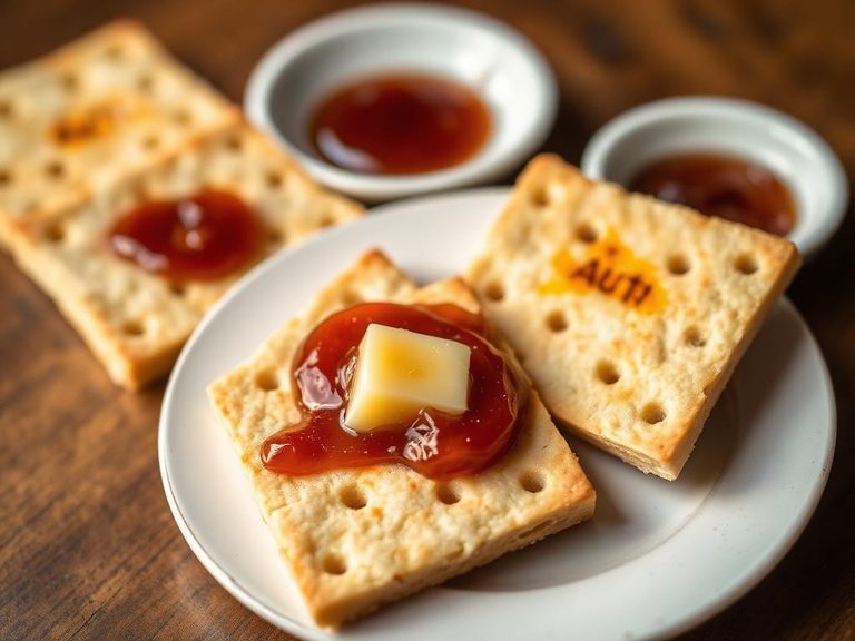 Matzo with butter and jam
