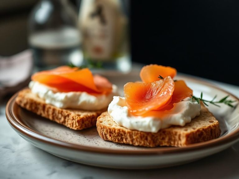 Matzo with cream cheese and smoked salmon