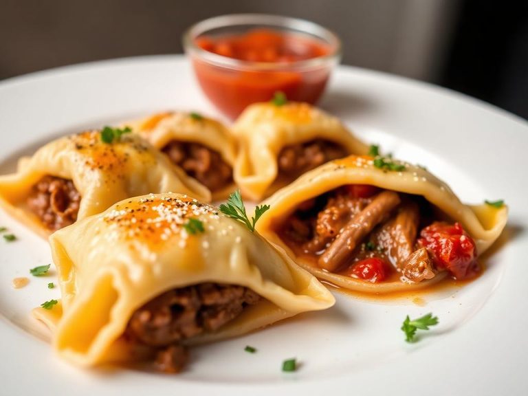 Maultaschen (German meat-filled pasta pockets, similar concept)