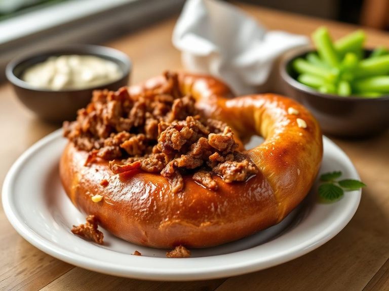 Meat-Topped Soft Pretzel