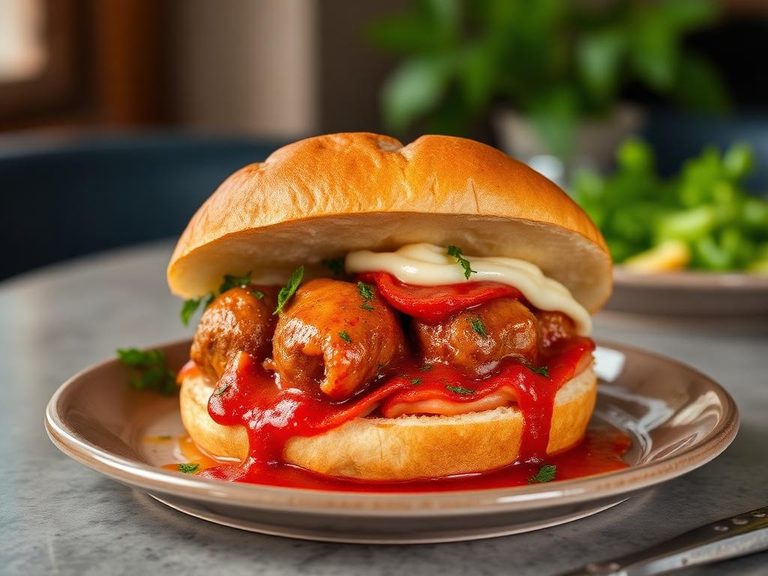 Meatball Parmigiana Sandwich