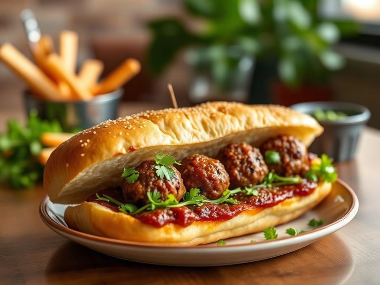 Meatball Submarine Sandwich