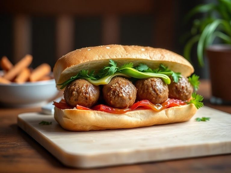 Meatless Meatball Submarine Sandwich