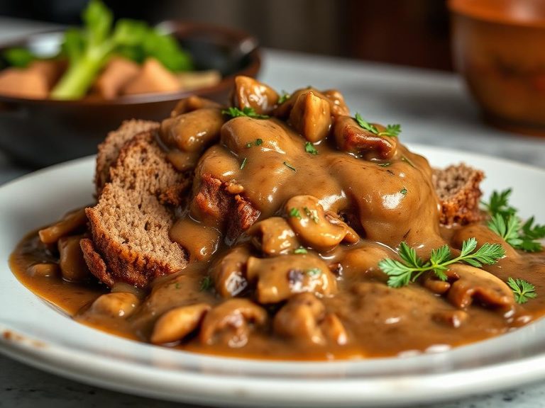 Meatloaf with Mushroom Gravy