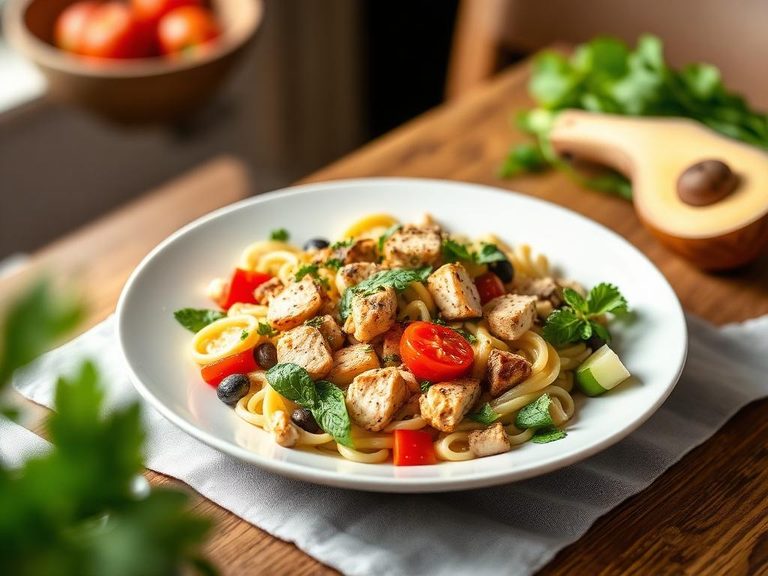 Mediterranean Chicken Pasta Salad