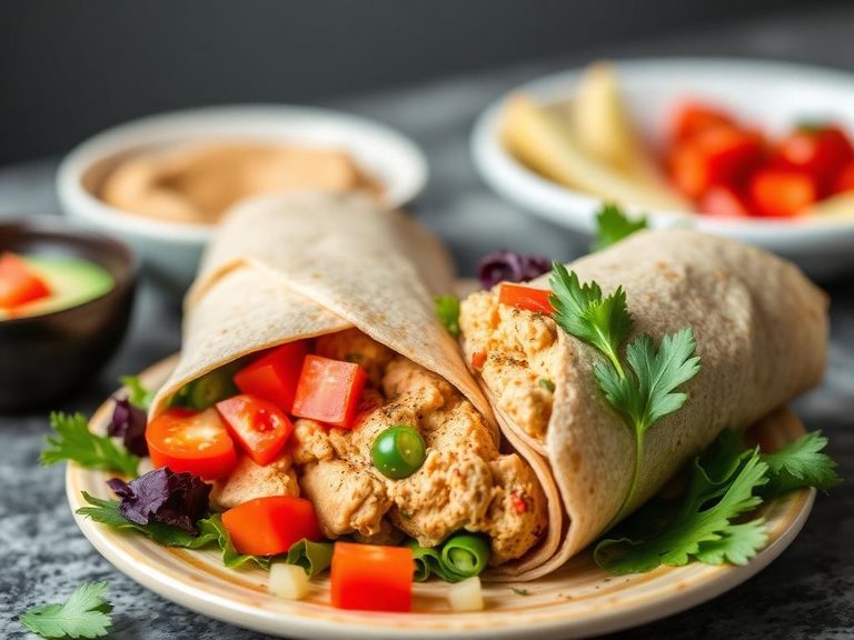 Mediterranean Hummus and Veggie Wrap