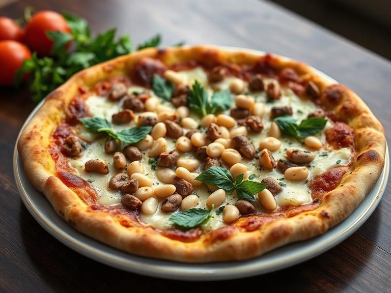 Mediterranean White Bean and Artichoke Pizza