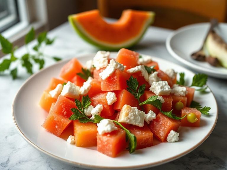 Melon and feta salad