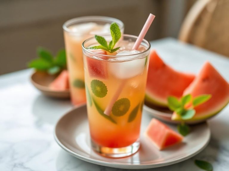 Melon and mint agua fresca