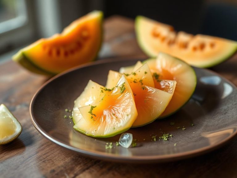 Melon carpaccio with lime zest