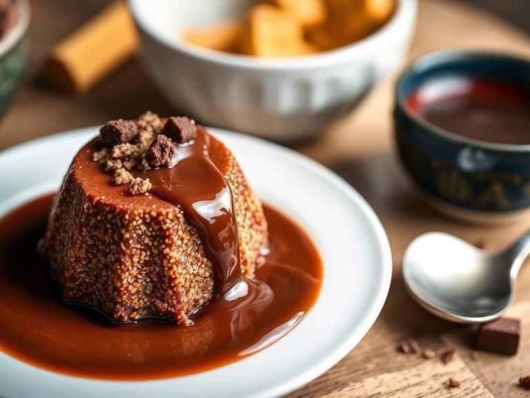 Melted into a chocolate-nougat sauce for desserts