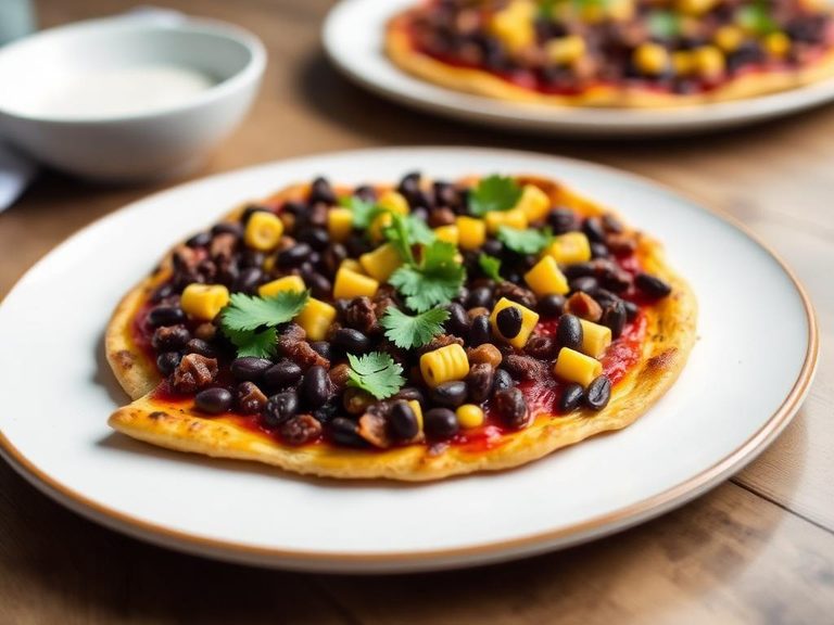 Mexican Black Bean and Corn Pizza