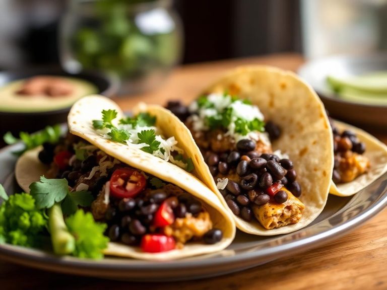 Mexican Black Bean Tacos or Enchiladas