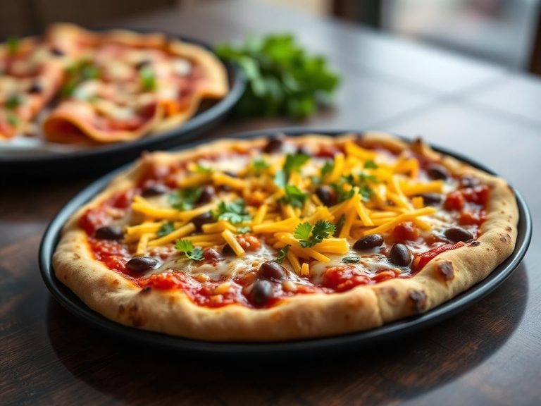 Mexican Pizza with Beans and Cheese