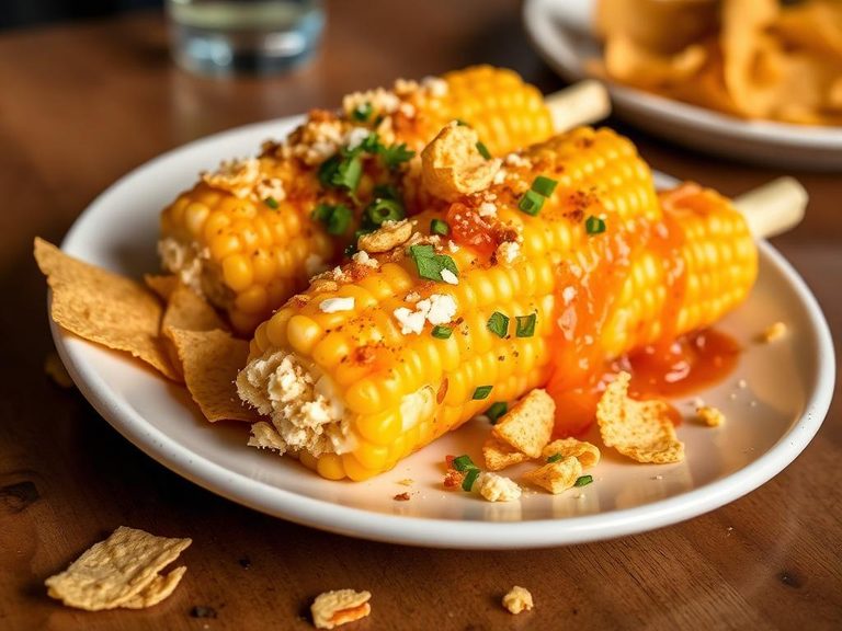 Mexican Street Corn (Elote) with crushed chips