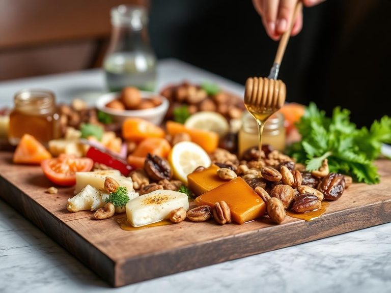 Mezze platters with honey and nuts