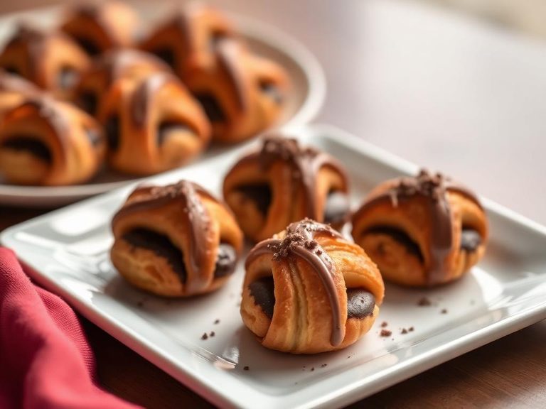 Mini chocolate croissant bites
