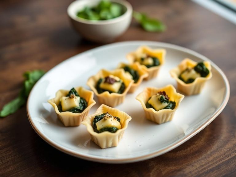 Mini Pasta Bites with Spinach