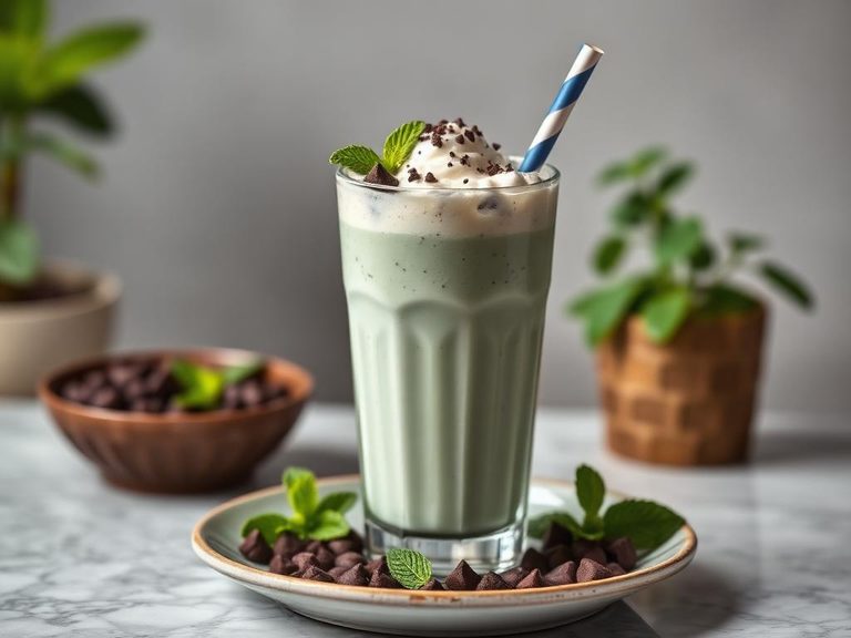 Mint chocolate chip milkshake