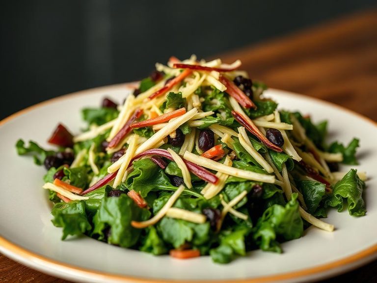 Mixed green slaw with turnip greens