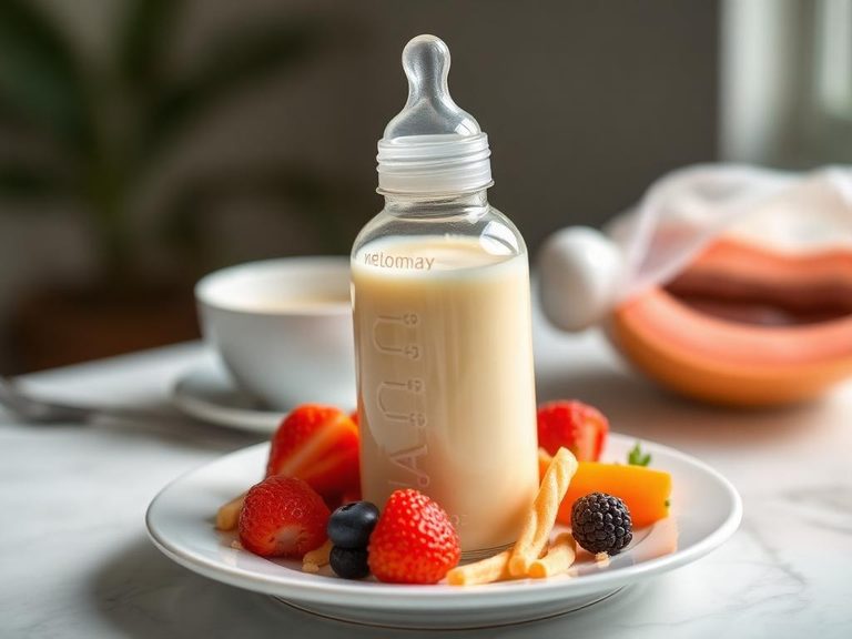 Mixed infant formula bottle