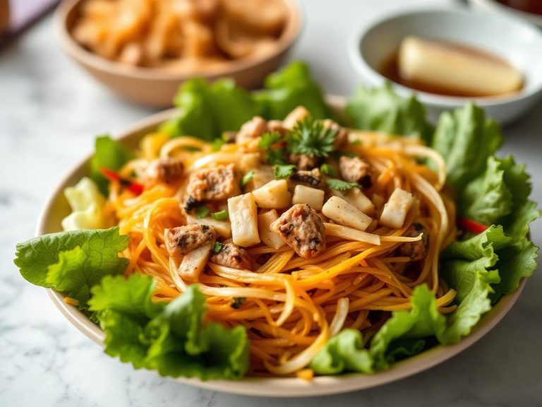Mixed into Indonesian gado-gado salad
