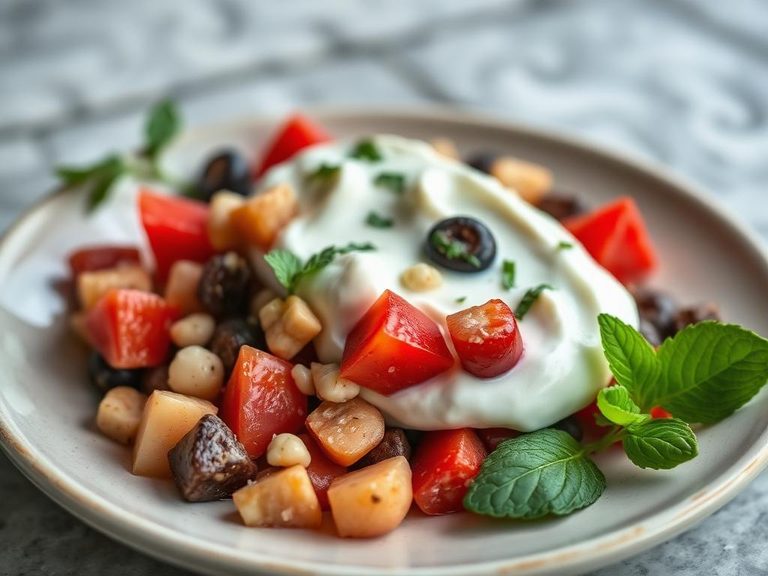 Mixed into plain Greek yogurt