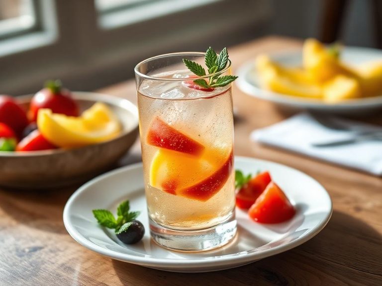 Mixed into sparkling water for a spritzer