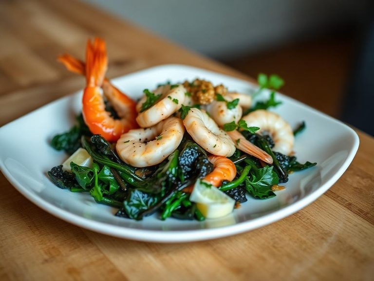 Mixed Seafood with Dark Greens