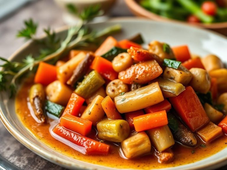 Mixed Vegetables in Garlic Sauce