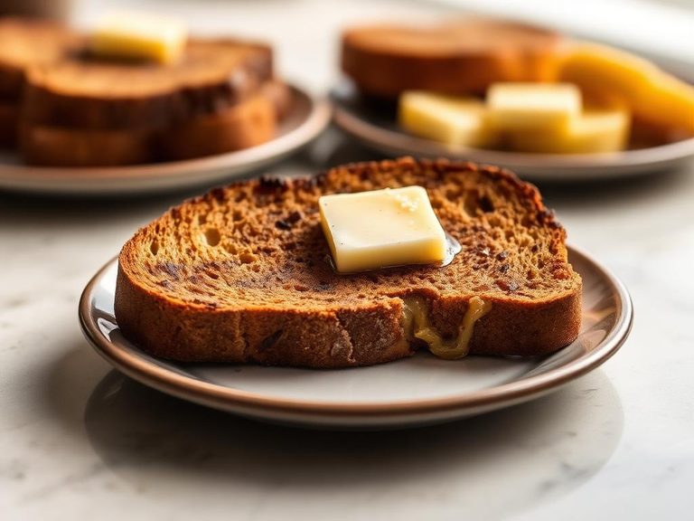 Molasses Bread Toast with Butter