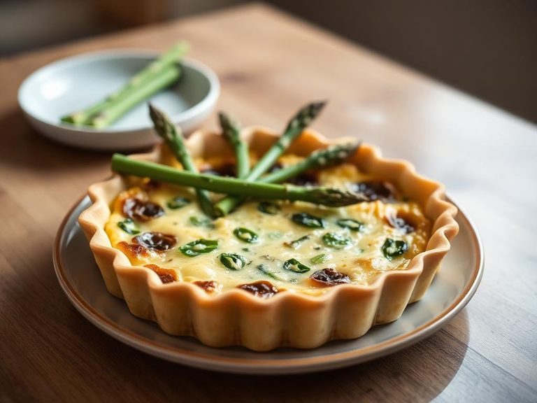 Morel and Asparagus Quiche
