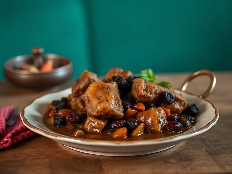 Moroccan Tagine with Lamb and Prunes/Raisins